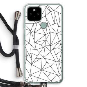 Geometrische lijnen zwart: Pixel 5 Transparant Hoesje met koord