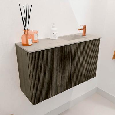 Toiletmeubel Mondiaz Joya Dlux | 70 cm | Meubelkleur Shadow | Faye wastafel Opalo Wasbak Rechts | 1 kraangat