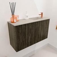 Toiletmeubel Mondiaz Joya Dlux | 70 cm | Meubelkleur Shadow | Faye wastafel Opalo Wasbak Rechts | 1 kraangat