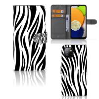 Samsung Galaxy A03 | Telefoonhoesje | Met pasjeshouder | Zebra