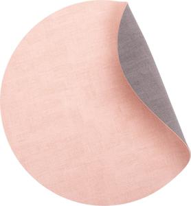 Luxe placemats - Rond - 6 stuks - Dubbelzijdig: roze en grijs - 38cm