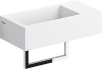Clou Flush 3 fontein met voorbewerkt kraangat met handdoekhouder 36x18cm wit
