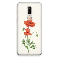 Red poppy: OnePlus 6 Transparant Hoesje