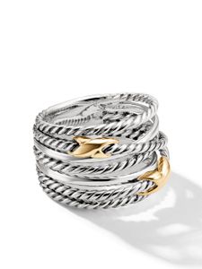 David Yurman bague Double X Crossover en or 18ct et argent sterling