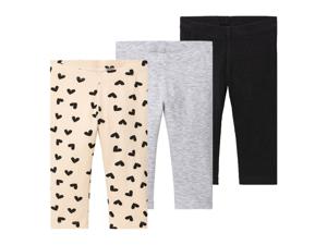 lupilu 3 stuks peuters legging (122/128, Zwart/grijs/beige)