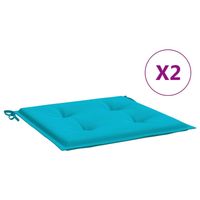 The Living Store Tuinkussen - Oxford stof - 40x40x3 cm - Turquoise - Waterafstotend - Set van 2