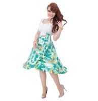 Flared Palm Print Skirt-38 (NL)/ 12 (UK) | 44% korting