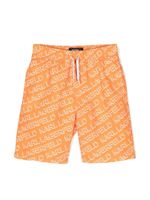 Karl Lagerfeld Kids short de bain à logo Diagonal imprimé - Orange - thumbnail