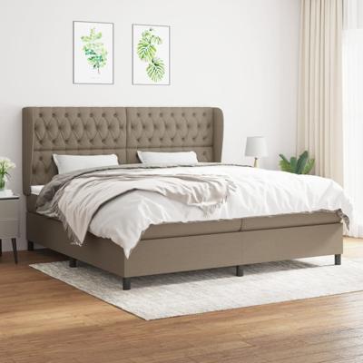 Boxspring met matras stof taupe 200x200 cm