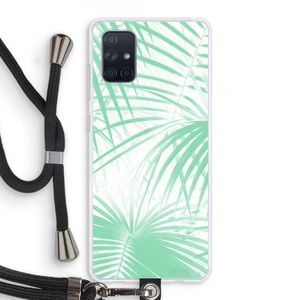 Palmbladeren: Samsung Galaxy A71 Transparant Hoesje met koord