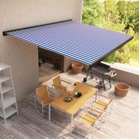 Luifel gemotoriseerd 400x300 cm blauw en wit