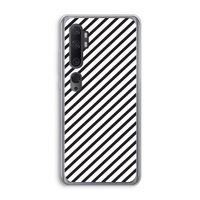 Strepen zwart-wit: Xiaomi Mi Note 10 Pro Transparant Hoesje