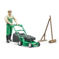 bruder bworld Tuinman met grasmaaier speelfiguur 62103