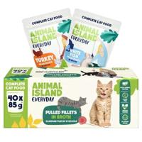 ANIMAL ISLAND Everyday Turkey and White fish fillets in broth - nat kattenvoer - 40 x 85g