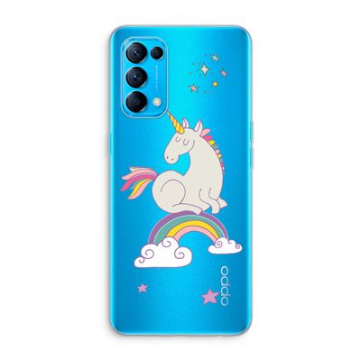 Regenboog eenhoorn: Oppo Find X3 Lite Transparant Hoesje