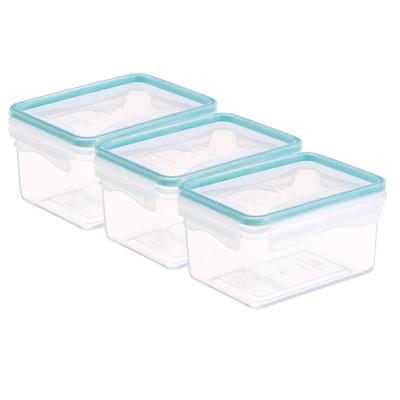 5Five Vershoudbakje met deksel - 3x - kunststof - luchtdicht - 14 x 10 x 8 cm - 730 ml