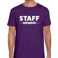 Staff member / personeel tekst t-shirt paars heren - thumbnail