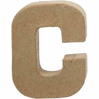 Creative letter C papier-mâché 10 cm - thumbnail