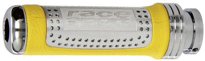 Race Sport handremgreep universeel 12,5 cm aluminum/leer geel Race Sport handremgreep universeel 12,5 cm aluminum/leer geel