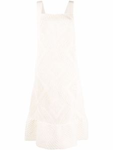 Jil Sander robe mi-longue en maille texturée - Blanc