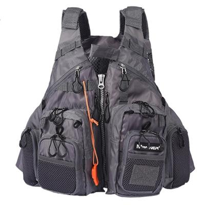 MANIER outdoor multifunctionele vissen leven vest zwemmen leven jas (grijs)