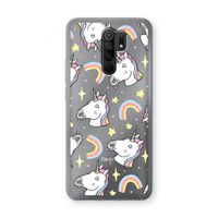 Rainbow Unicorn: Xiaomi Redmi 9 Transparant Hoesje