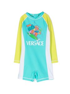 Versace Kids maillot de bain à logo imprimé - Vert