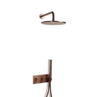 Regendouche set Blue Label Brondby | Inbouw | hermostaatkraan | 2-weg | Rond | Geborsteld brons