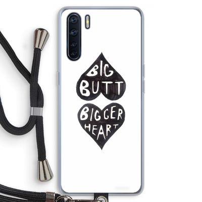 Big butt bigger heart: Oppo A91 Transparant Hoesje met koord