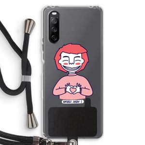 Hartje: Sony Sony Xperia 10 III Transparant Hoesje met koord