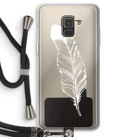 Pluim: Samsung Galaxy A8 (2018) Transparant Hoesje met koord