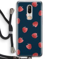 Framboosjes: OnePlus 6 Transparant Hoesje met koord