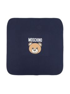 Moschino Kids couverture en jersey à logo imprimé - Bleu