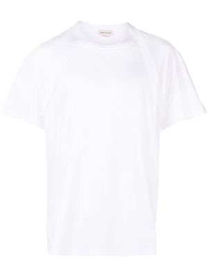 Alexander McQueen t-shirt à effet harnais - Blanc