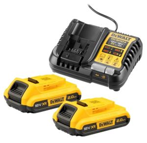 DeWalt Accessoires DCB1104D2-QW 18V Accu voordeelset: 2x 2.0Ah accu's + XR multilader - DCB1104D2-QW