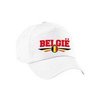 Belgie landen pet wit / baseball cap voor volwassenen   -