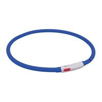 Trixie Halsband usb siliconen lichtgevend oplaadbaar royal blauw - thumbnail