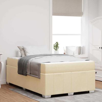 Bedframe met matras Crème 120 x 200 cm Stof