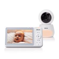Alecto DVM2050 - Babyfoon met HD-camera, groot 5-inch kleurenscherm en nachtlampje - Op afstand bestuurbaar - Wit