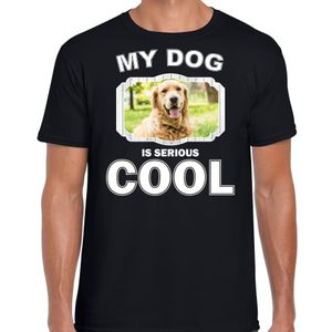 Honden liefhebber shirt Golden retriever my dog is serious cool zwart voor heren 2XL  -