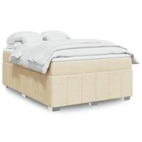 Boxspring met matras stof crèmekleurig 140x200 cm