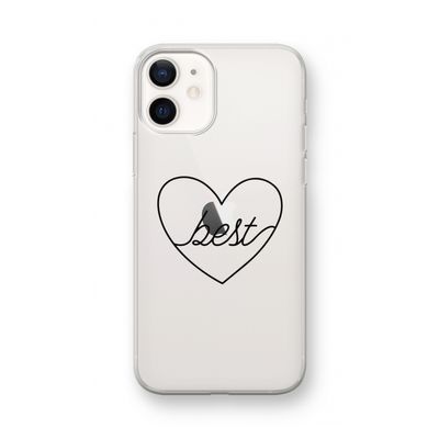 Best heart black: iPhone 12 mini Transparant Hoesje