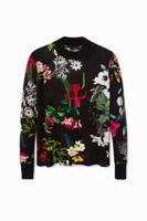 Slim fit gebloemd T-shirt - BLACK - XXL