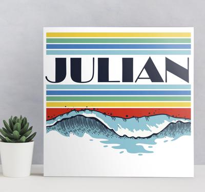 Gepersonaliseerde Retro golven canvas schilderij
