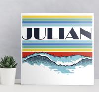 Gepersonaliseerde Retro golven canvas schilderij