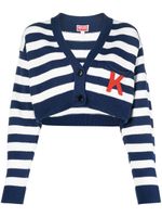 Kenzo cardigan crop Nautical Stripes - Bleu