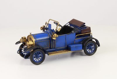 Miniatuurmodel tinnen blauwe Oldtimer