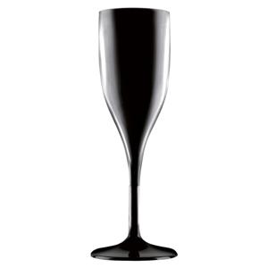 Champagne/prosecco flute - zwart - 150 ml - onbreekbaar kunststof - glazen