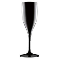 Champagne/prosecco flute - zwart - 150 ml - onbreekbaar kunststof - glazen Champagne/prosecco flute - zwart - 150 ml - onbreekbaar kunststof - glazen