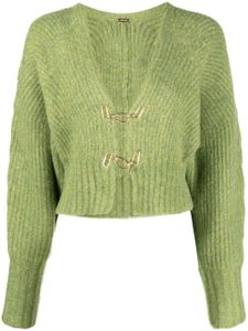 Cult Gaia cardigan Casella crop à fermoir crochet - Vert